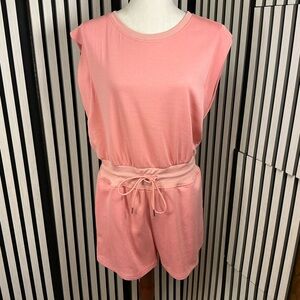 OFEEFAN Pinky-Peach Sleeveless Romper, Sz L